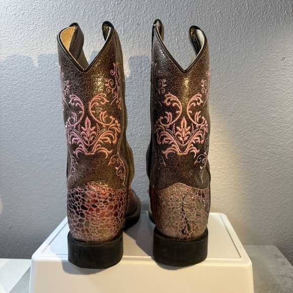Shyanne Girls’ Aria Brown & Pink Sparkly Western Boots size 12.0-D - Picture 6 of 9